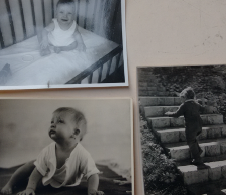 Nurit, Na'ama and Avner as toddlers, 1950s